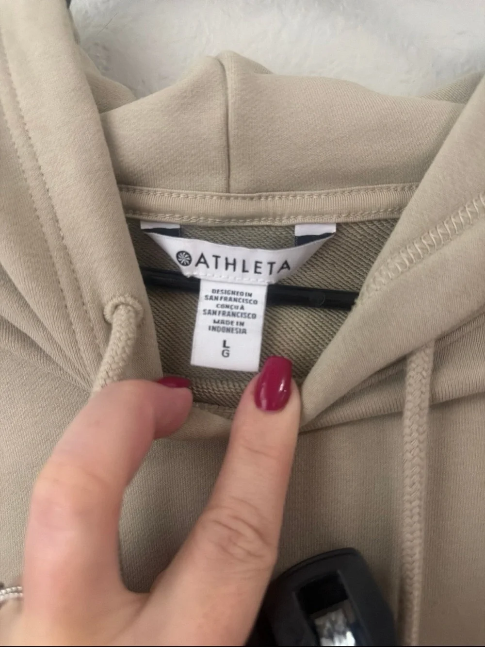 Athleta  Beige Oversized Hoodie Sweatshirt